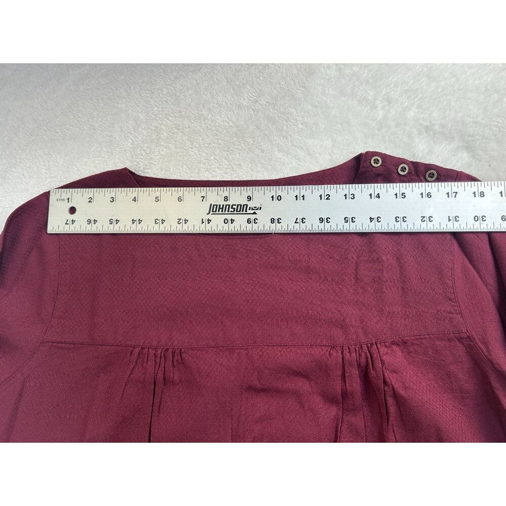 Gudrun Sjödén Womens Benedita Woven Dress Organic Cotton Large Burgundy New $104 - Picture 7 of 9